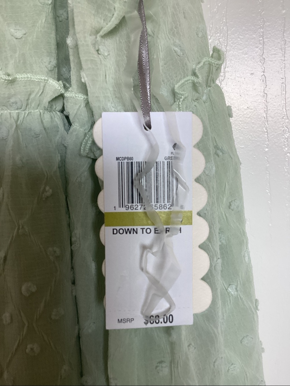 Nannette Light Green Tiered Summer Dress - Picture 6 of 6